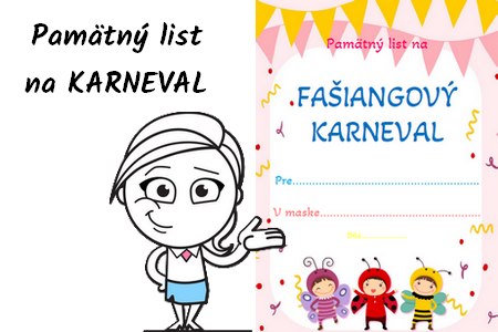 Pamätné listy na KARNEVAL