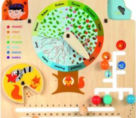 Veľký výber Montessori hračiek, napr. tento parádny drevený kalendár počasia